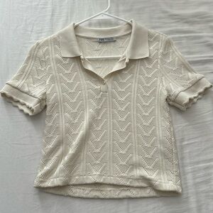 Zara collared knit top